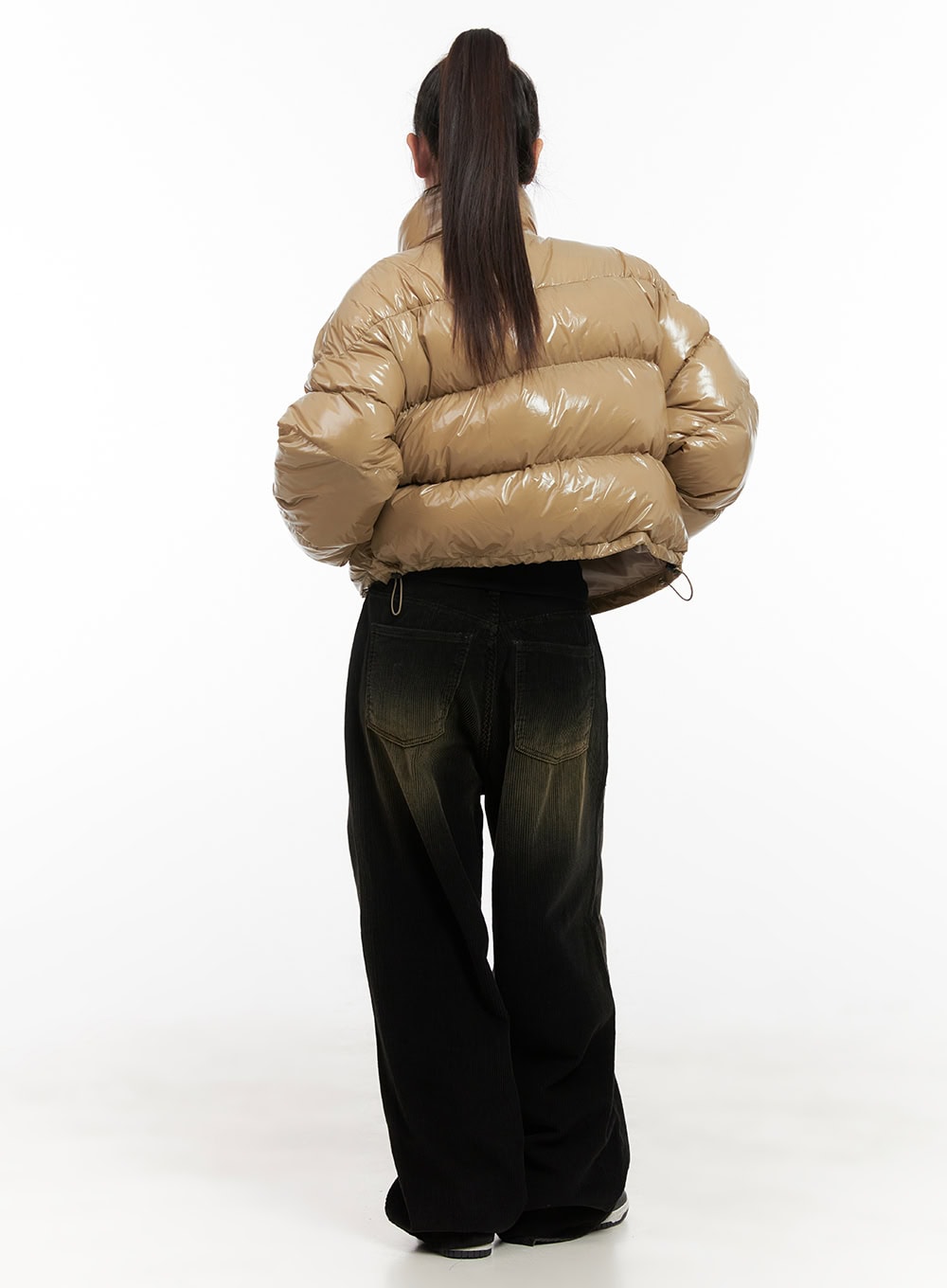 Glossy Cropped Puffer Jacket CD416