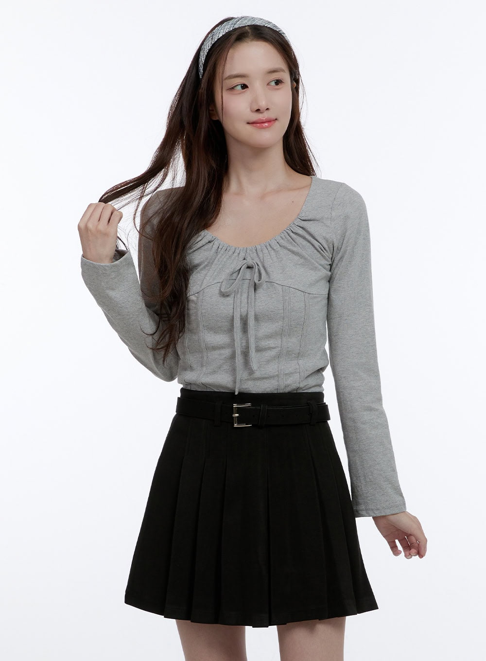 Cotton Ribbon Long Sleeve Top OO407