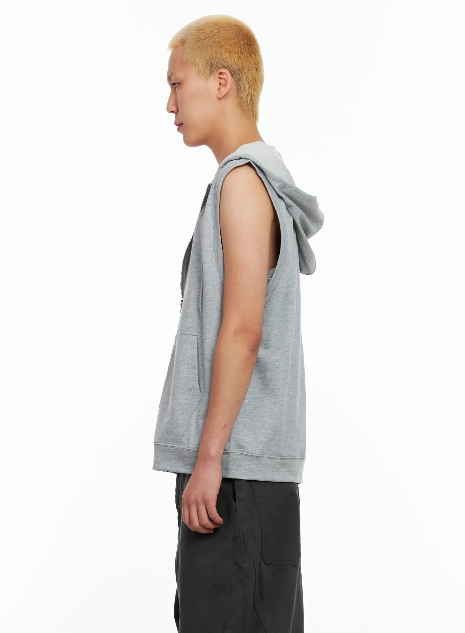 Men's Cotton Zip-Up Hoodie Vest IL511