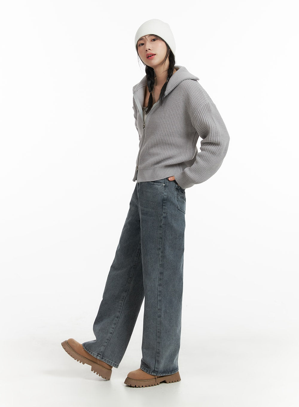 Blue Washed Straight Jeans OM408