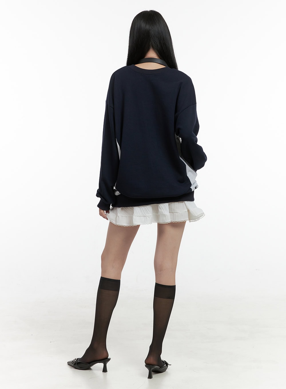 Graphic Lettering Crew Neck Sweatshirt OS410