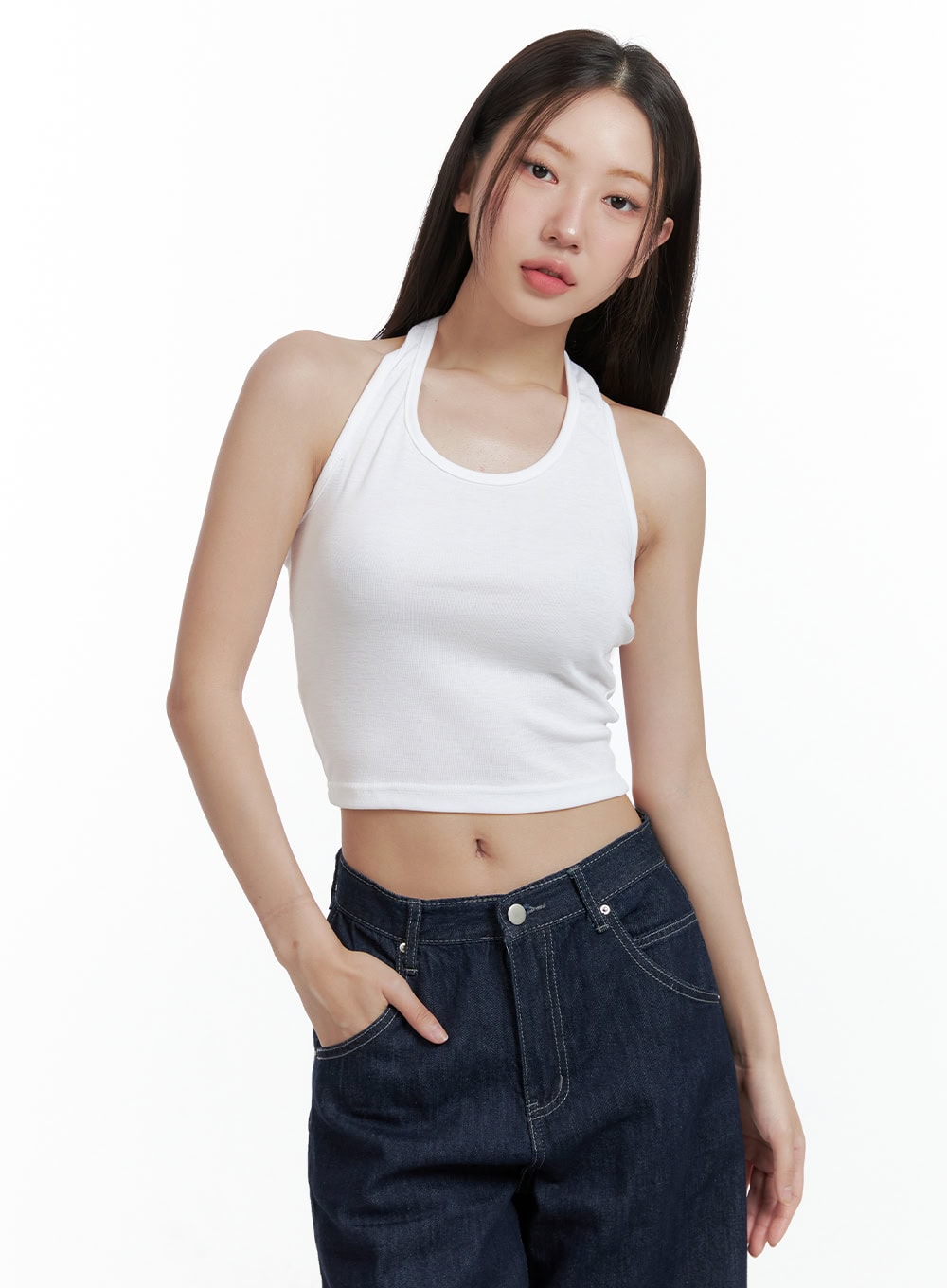 Halterneck Crop Tank Top OL401