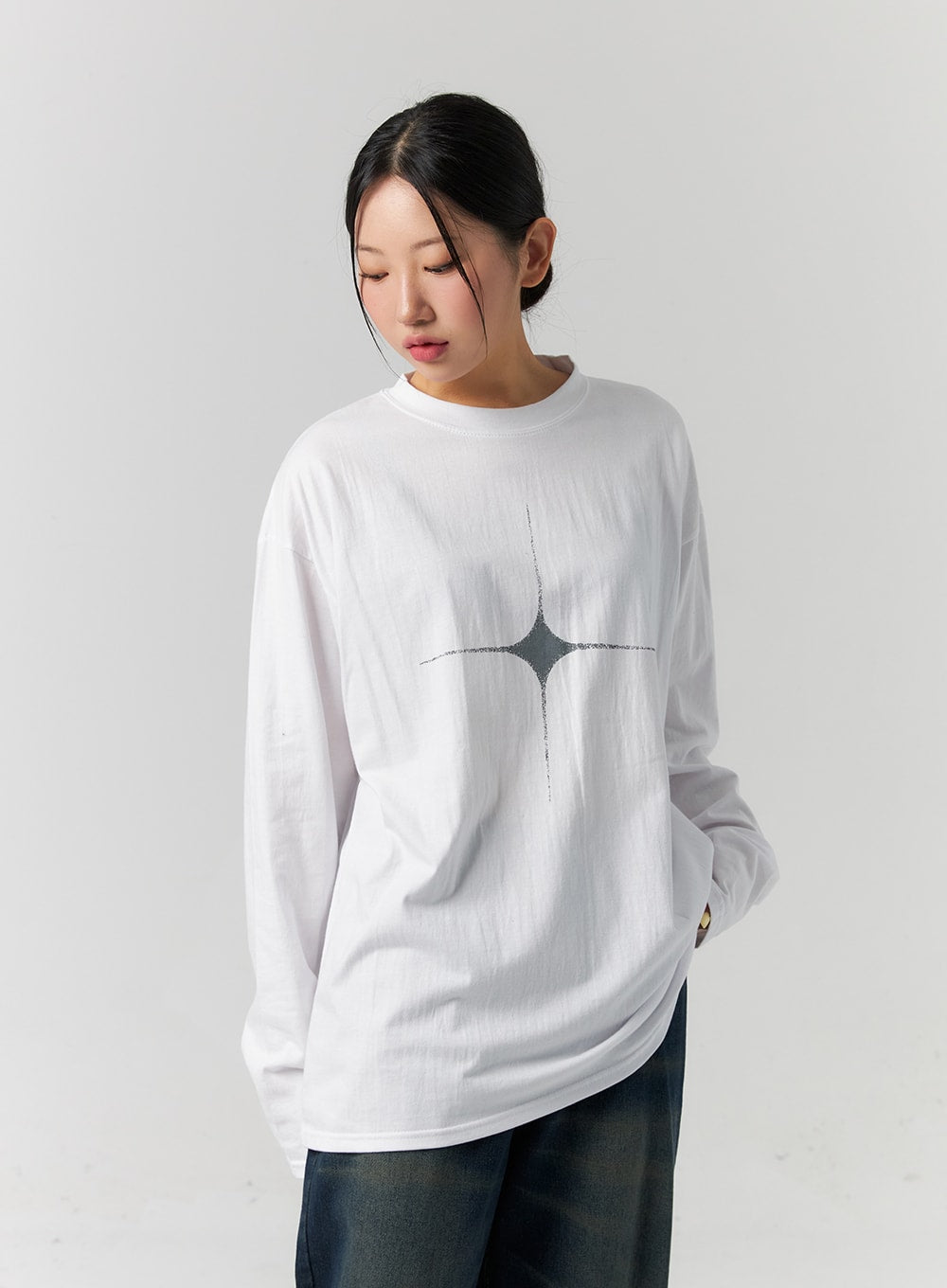Graphic Loose Fit Long Sleeve Tee CS320