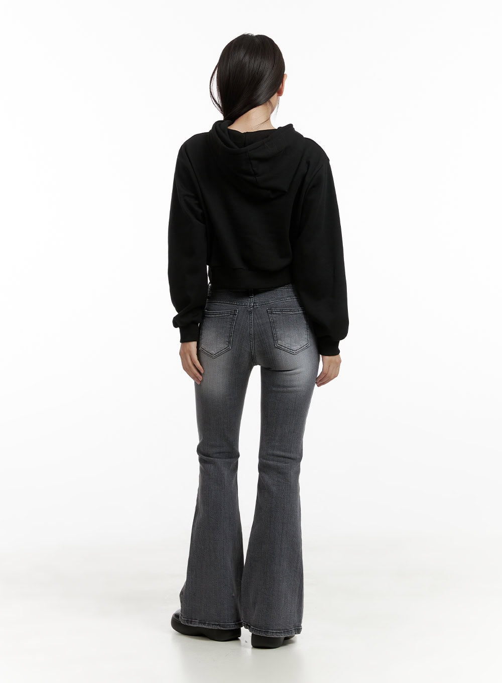 Graphic Cropped Sweat Hoodie CL431