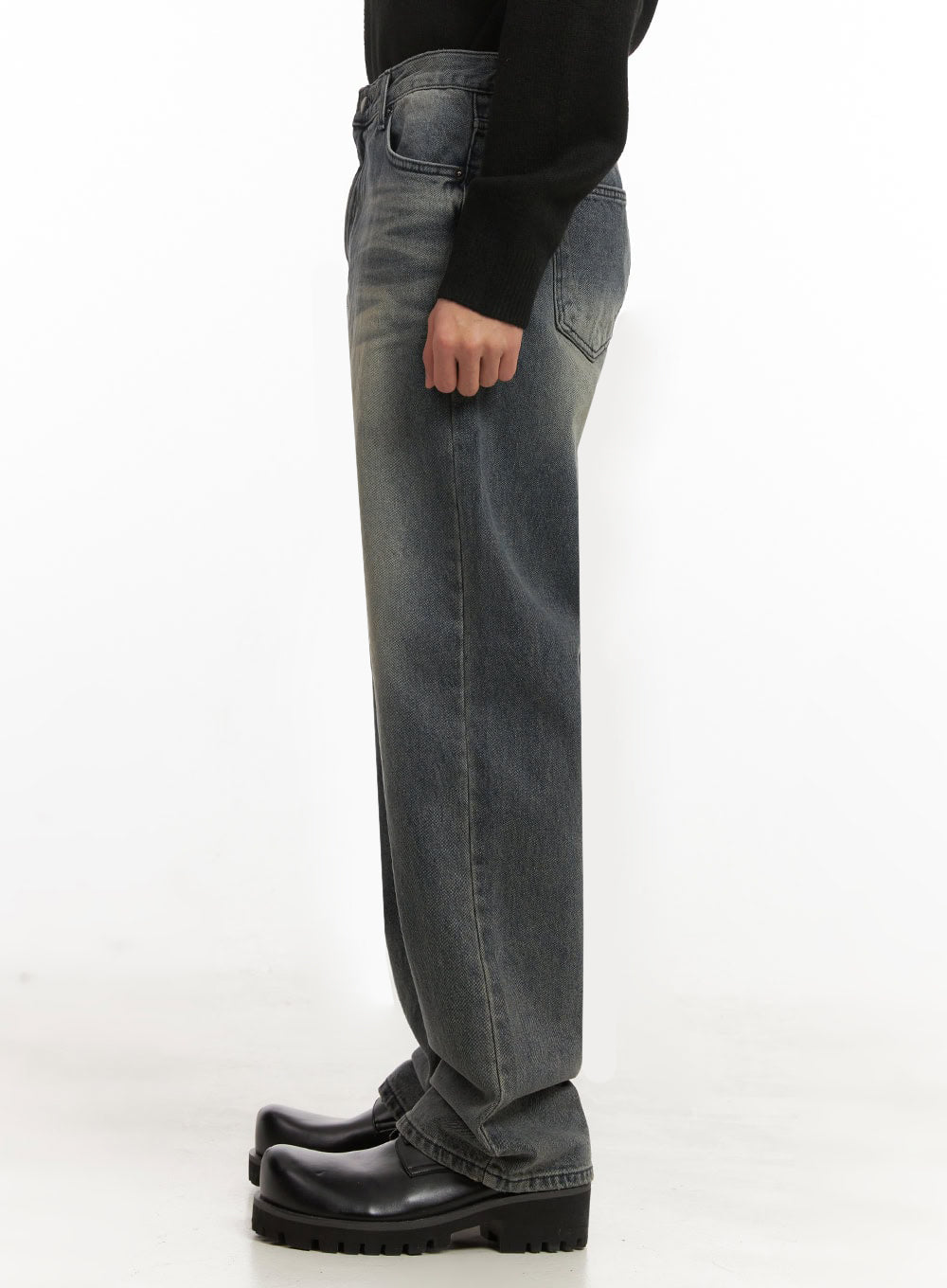 Men's Washed Straight-Leg Denim Jeans ID431