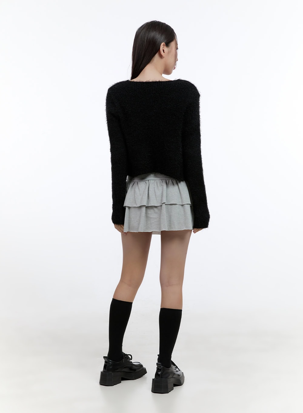 Charm Lace-Up Ruffle Mini Skirt CS406