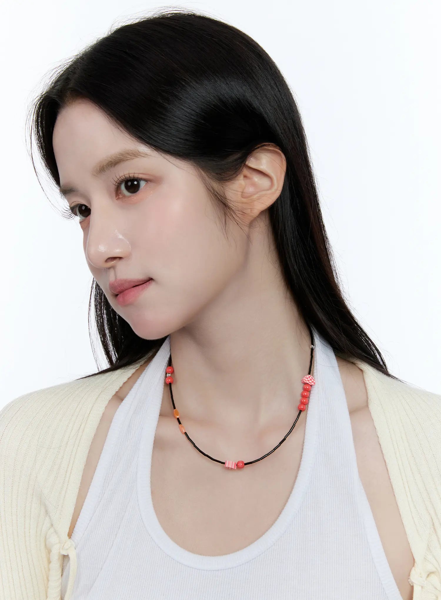 Red Bead Accent Necklace CC0608