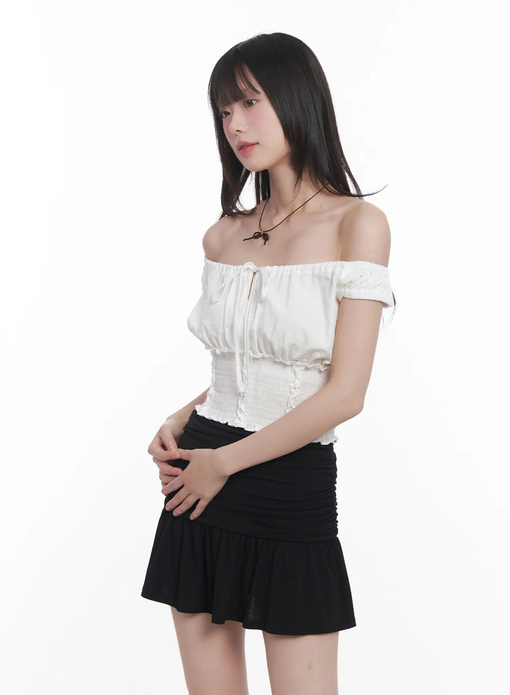 Frill Off-Shoulder Top CU519