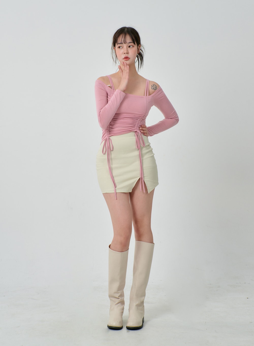 Side Slit Mini Skirt IJ304