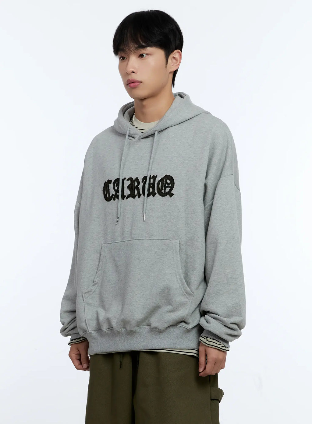 Men's Hooded Camo Patch Sweatshirt IG519