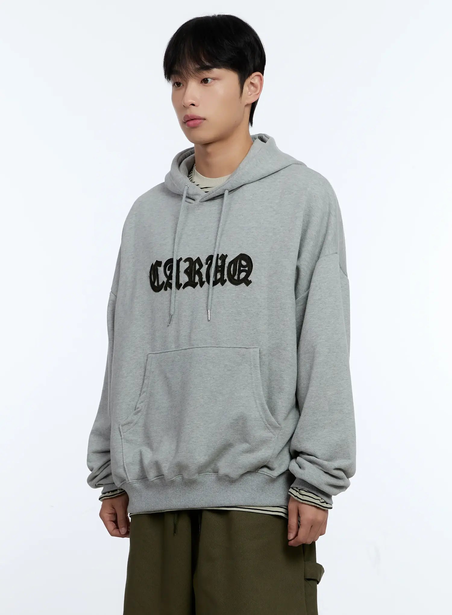 Men's Hooded Camo Patch Sweatshirt IG519