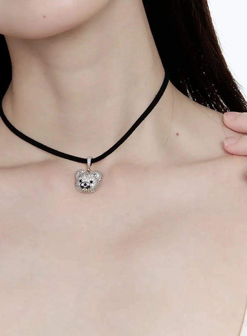 ACC Quede Teddy Bear Black Necklace IG507
