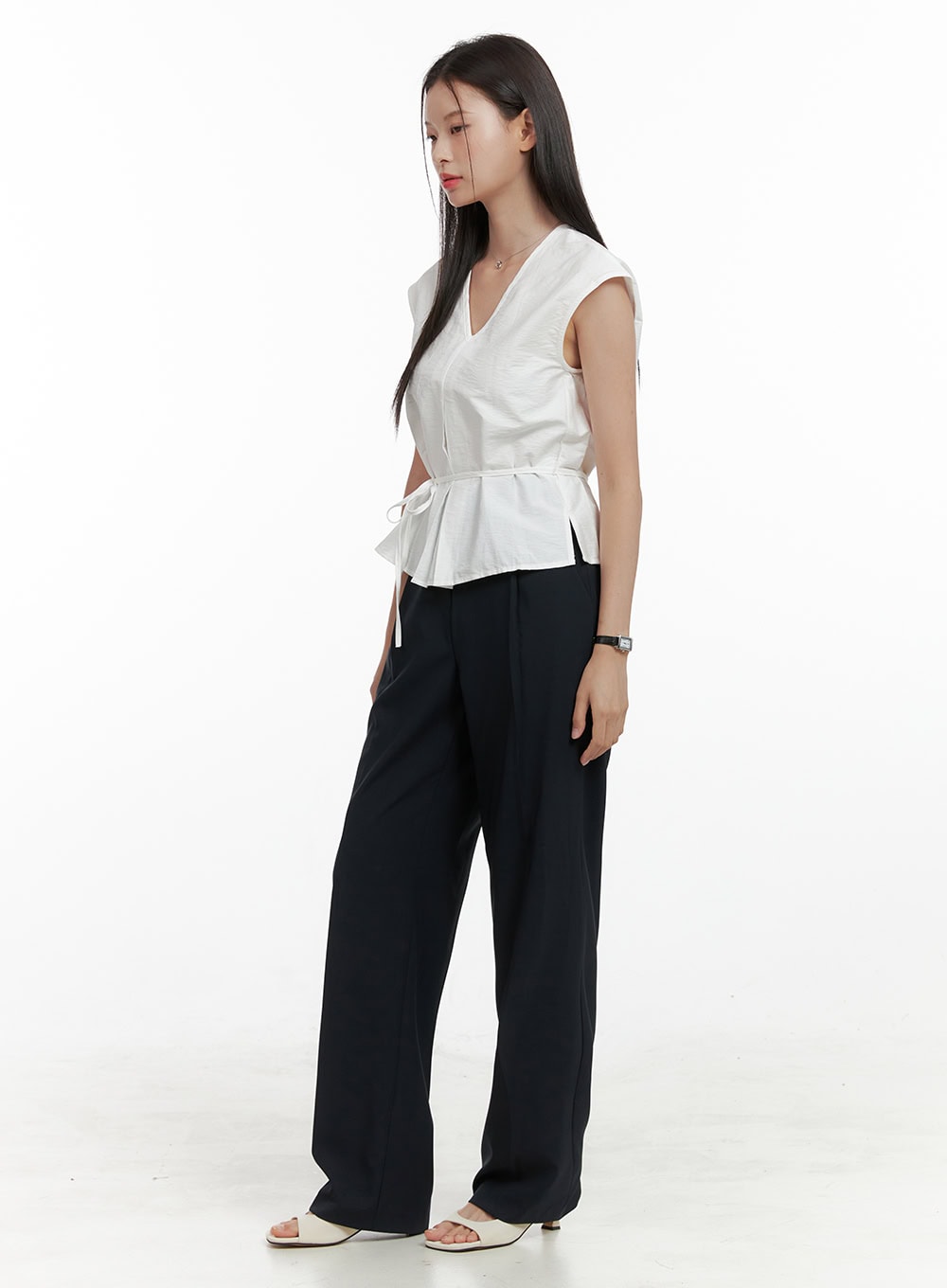 Pintuck Straight Tailored Pants OL411