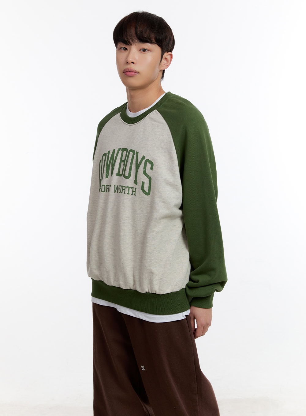 Men's Graphic Long Sleeve Raglan Sweatshirt IA504