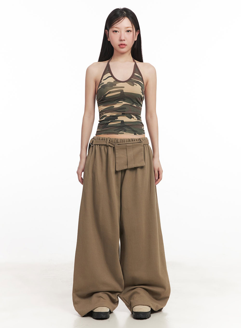 Camo Halter-Neck Cami Top IM528