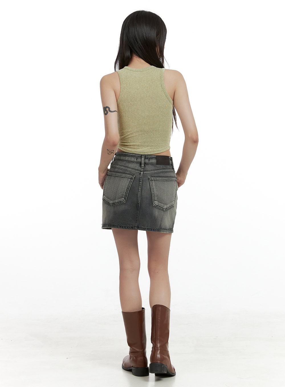 Washed Denim Mini Skirt CL424