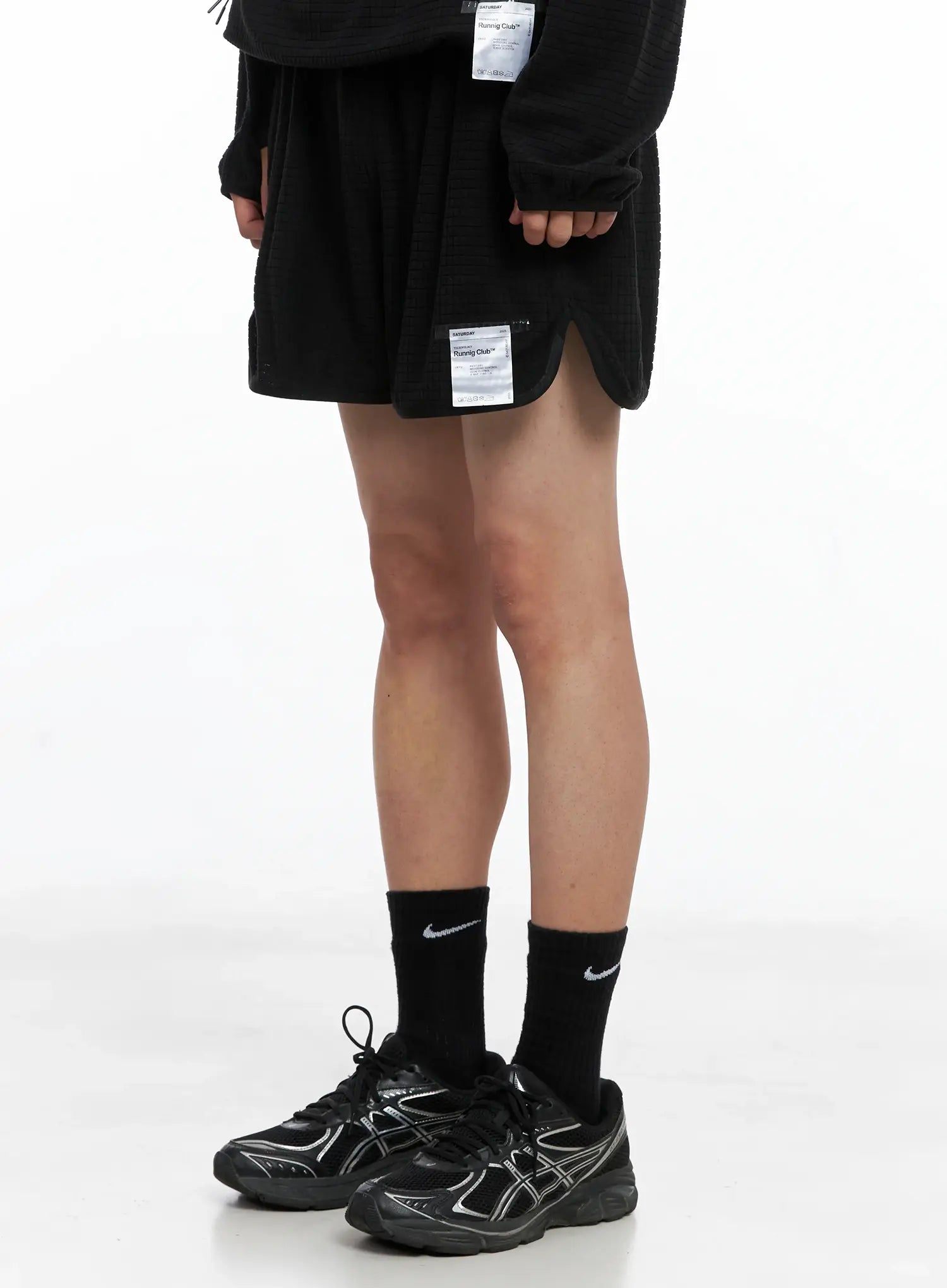 Men's Textured Label Detail Shorts US502