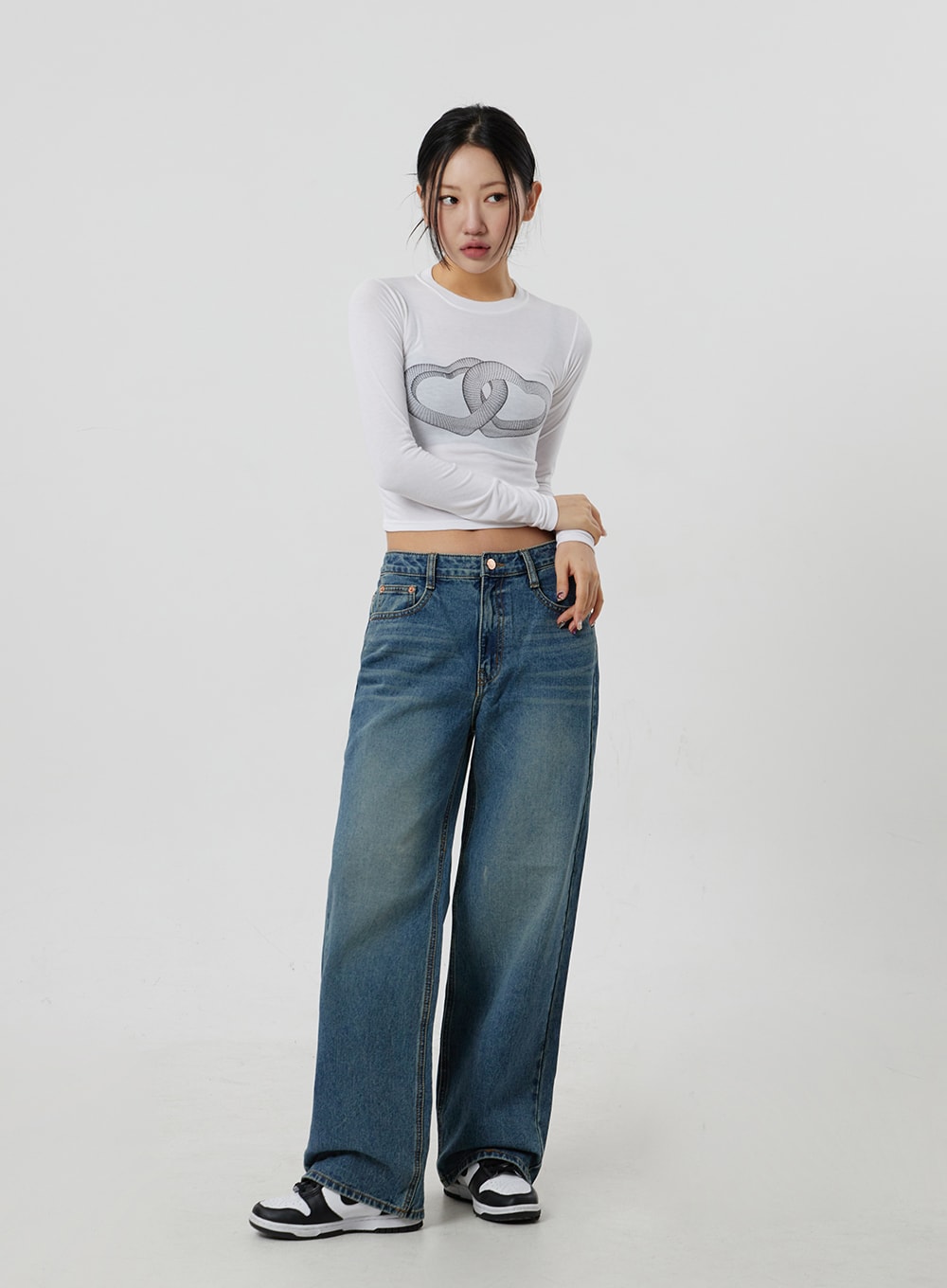 Heart Crewneck Cropped Top CF301
