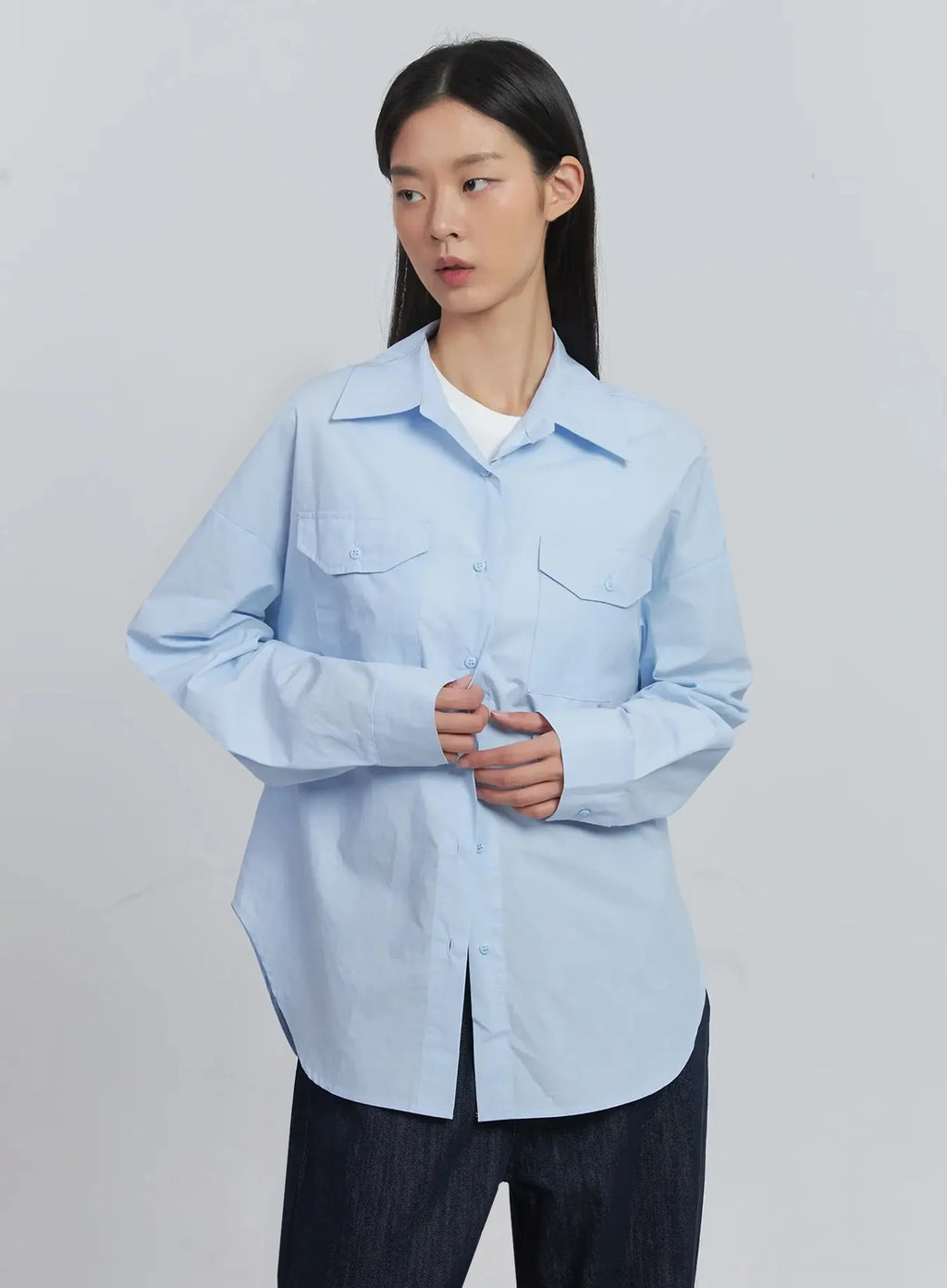 Collared Button-Up Shirt IU512