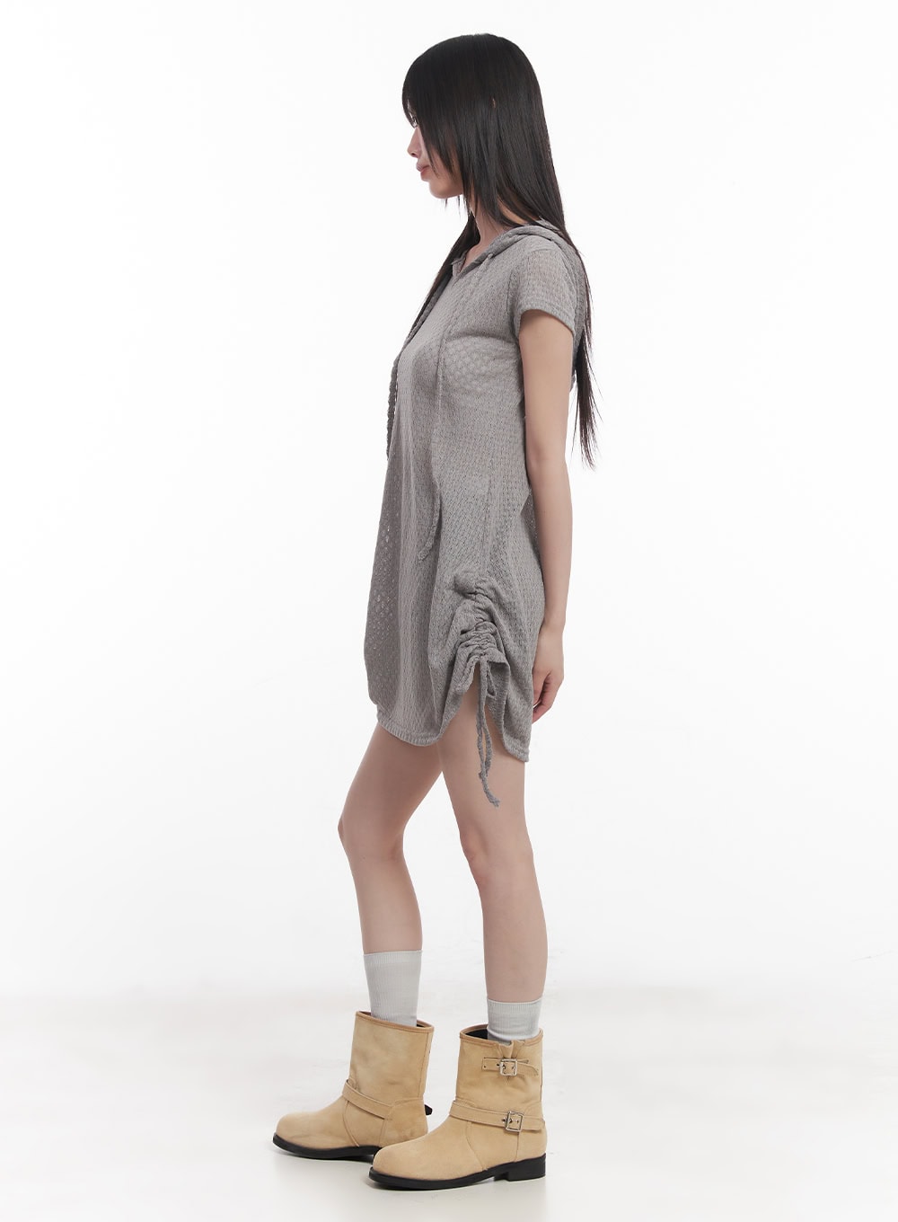 Hooded Loose-Fit Mini Dress CU505