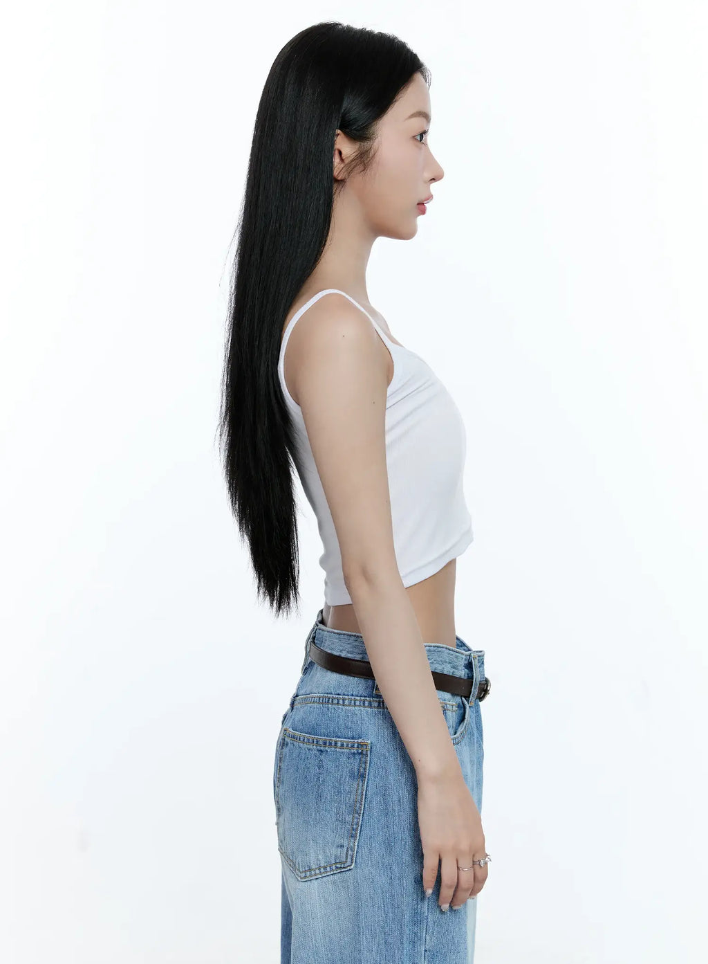 Ribbed V-Neck Cropped Tank CG513