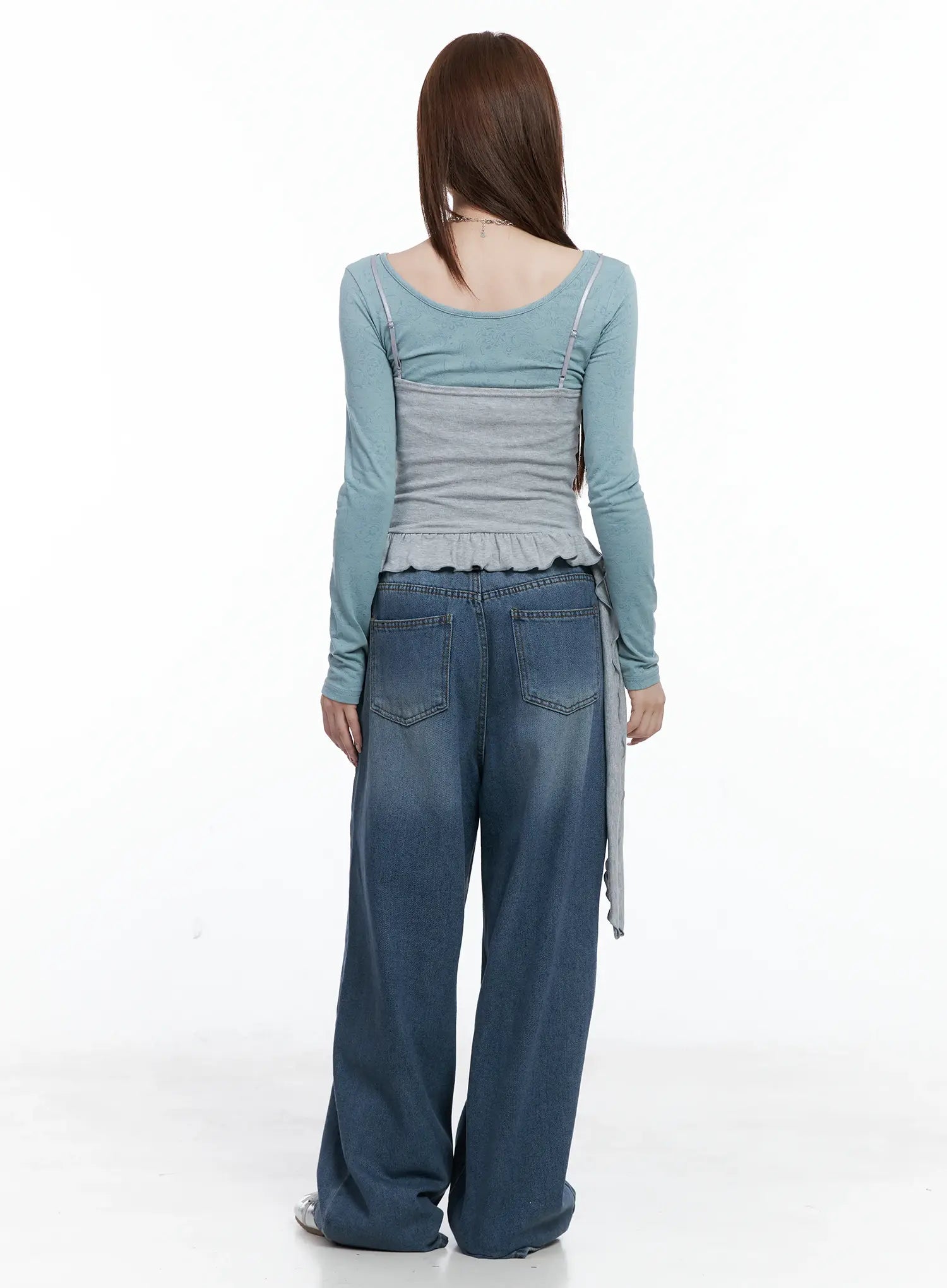 V-Neck Frill Crop Cami Top CS501