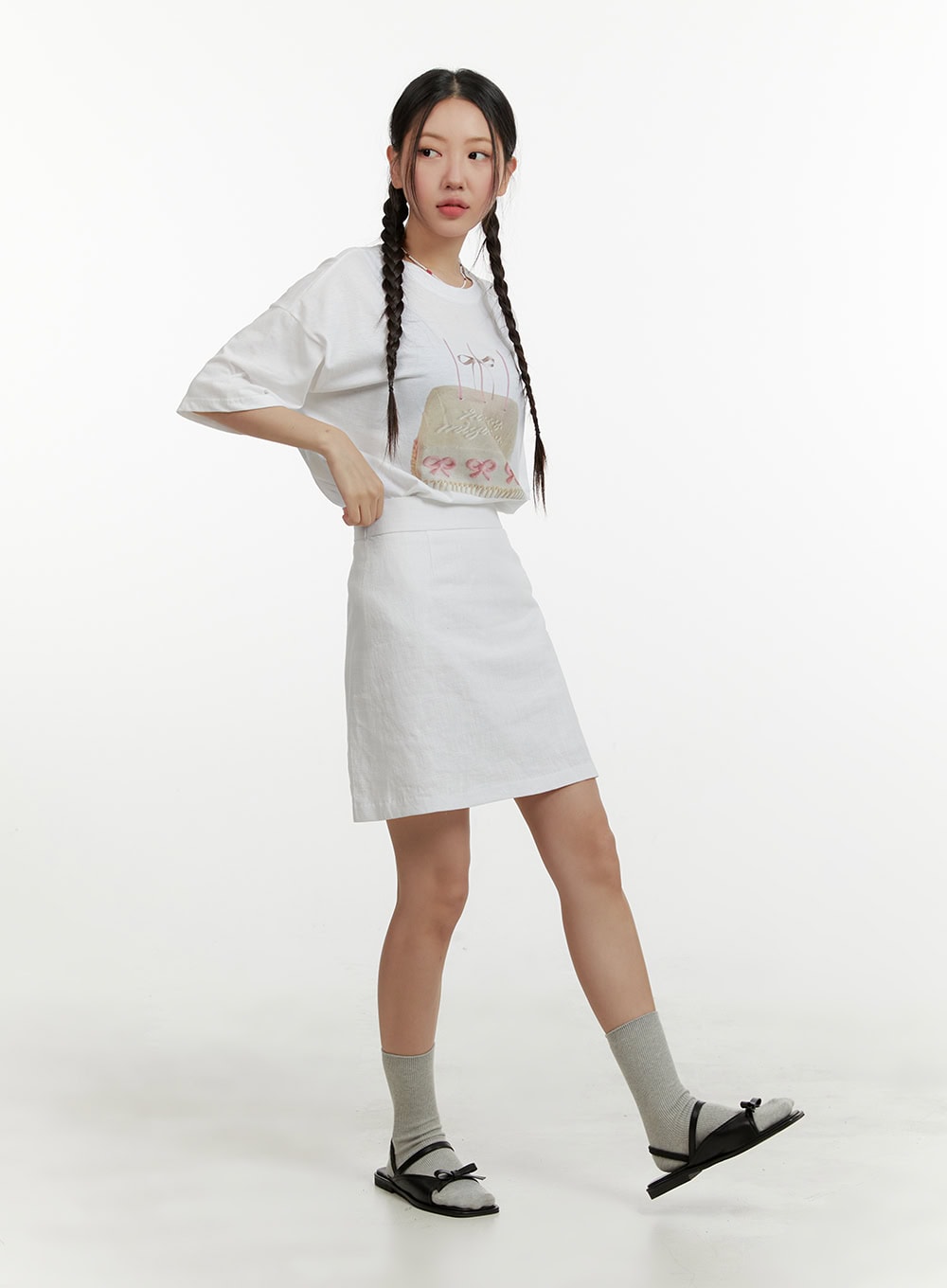 Linen Mini Skirt OY413