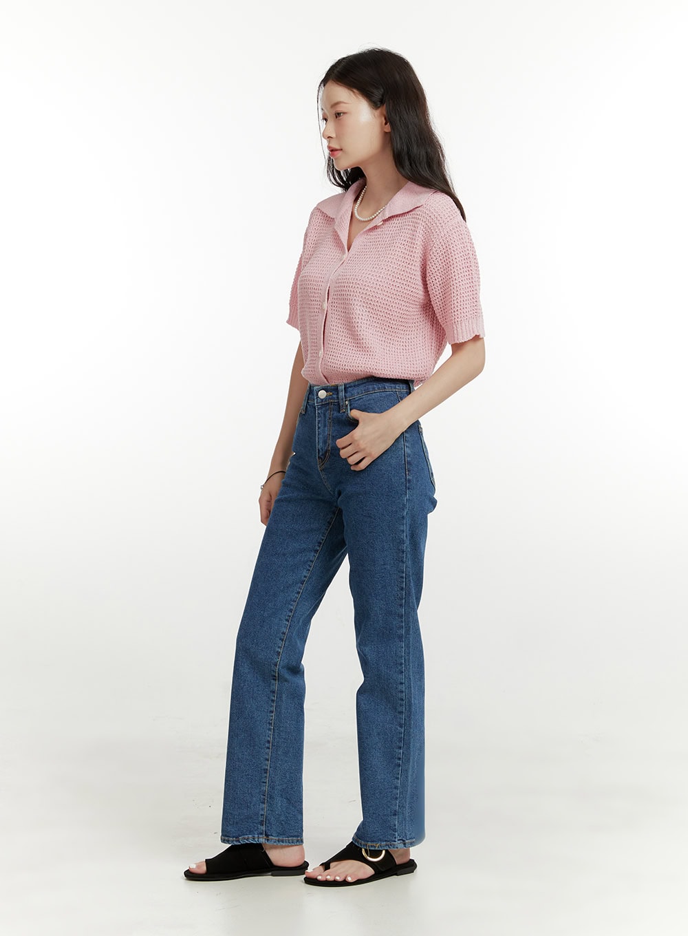 Classic Straight Leg Denim Jeans OU419