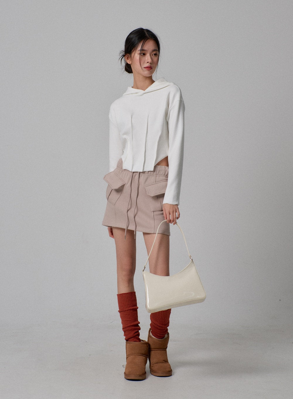 Stitch Cropped Hoodie IJ313