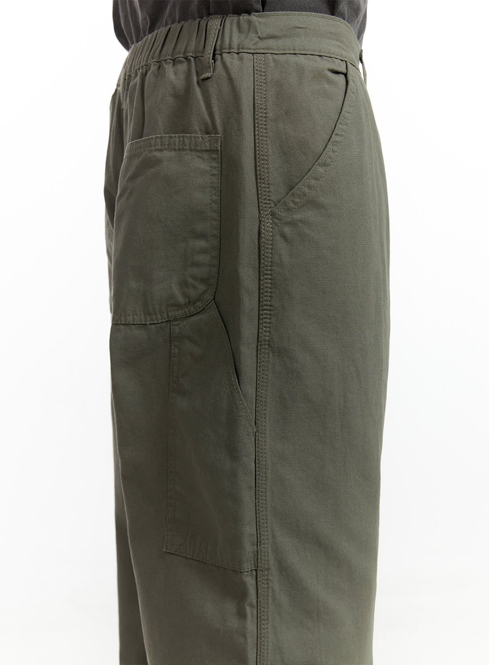 Men's Wide Fit Cotton Pants (Dark Green) IG402