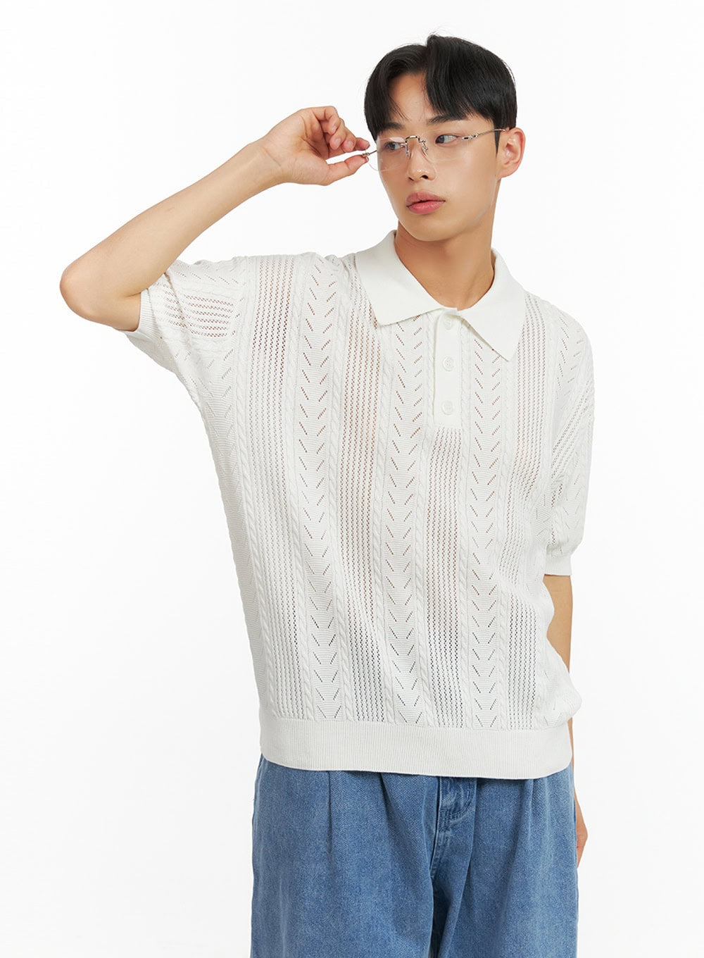 Men's Cotton Buttoned Collar T-Shirt IU412