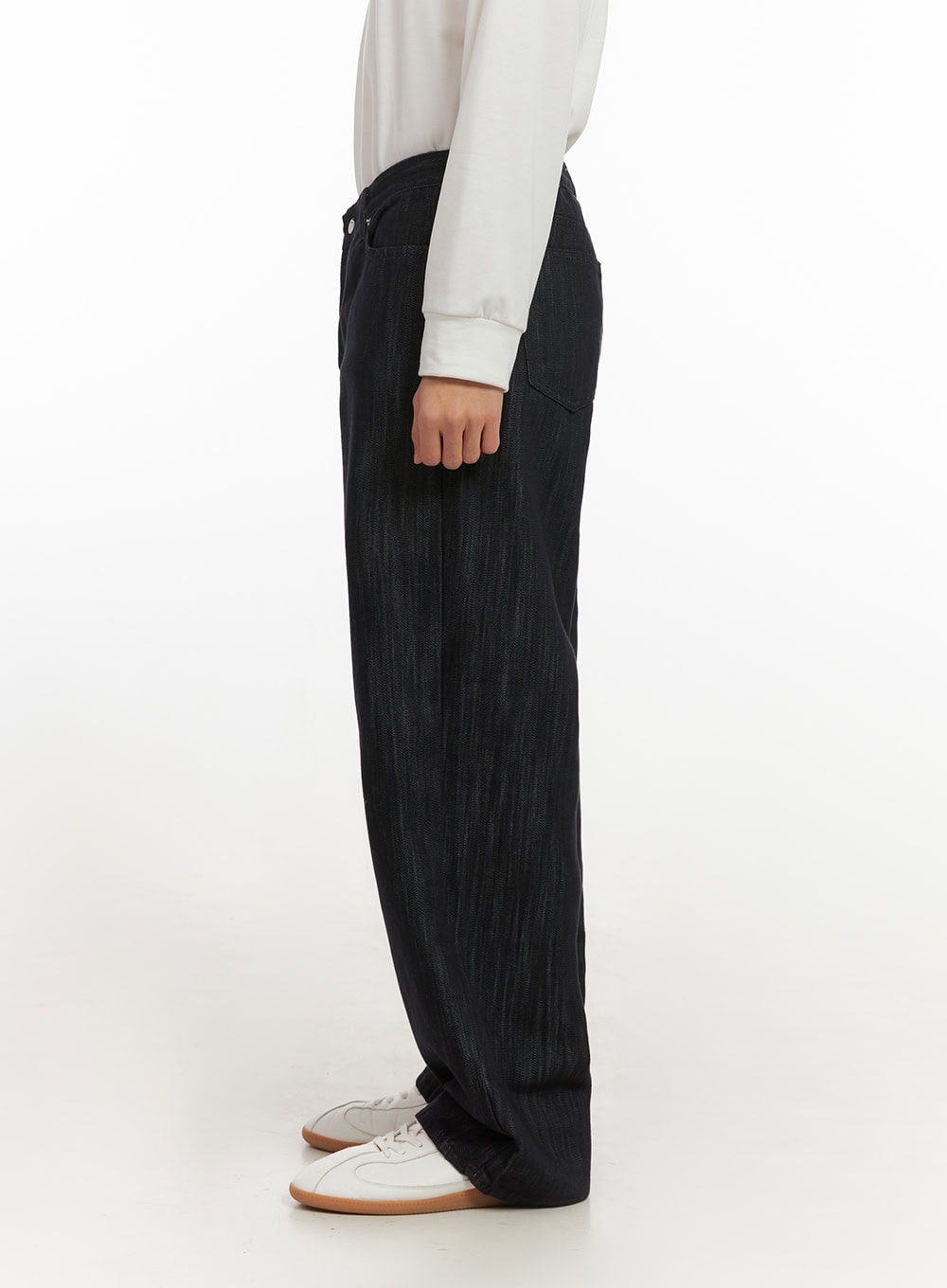 Men's Washed Wide-Fit Denim Jeans ID406