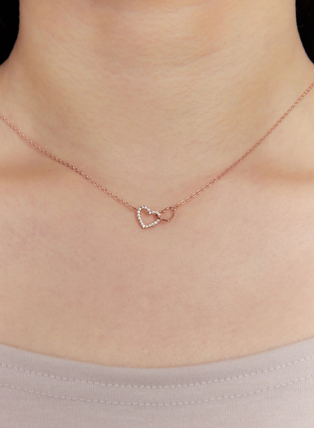 Double Heart Necklace IS517