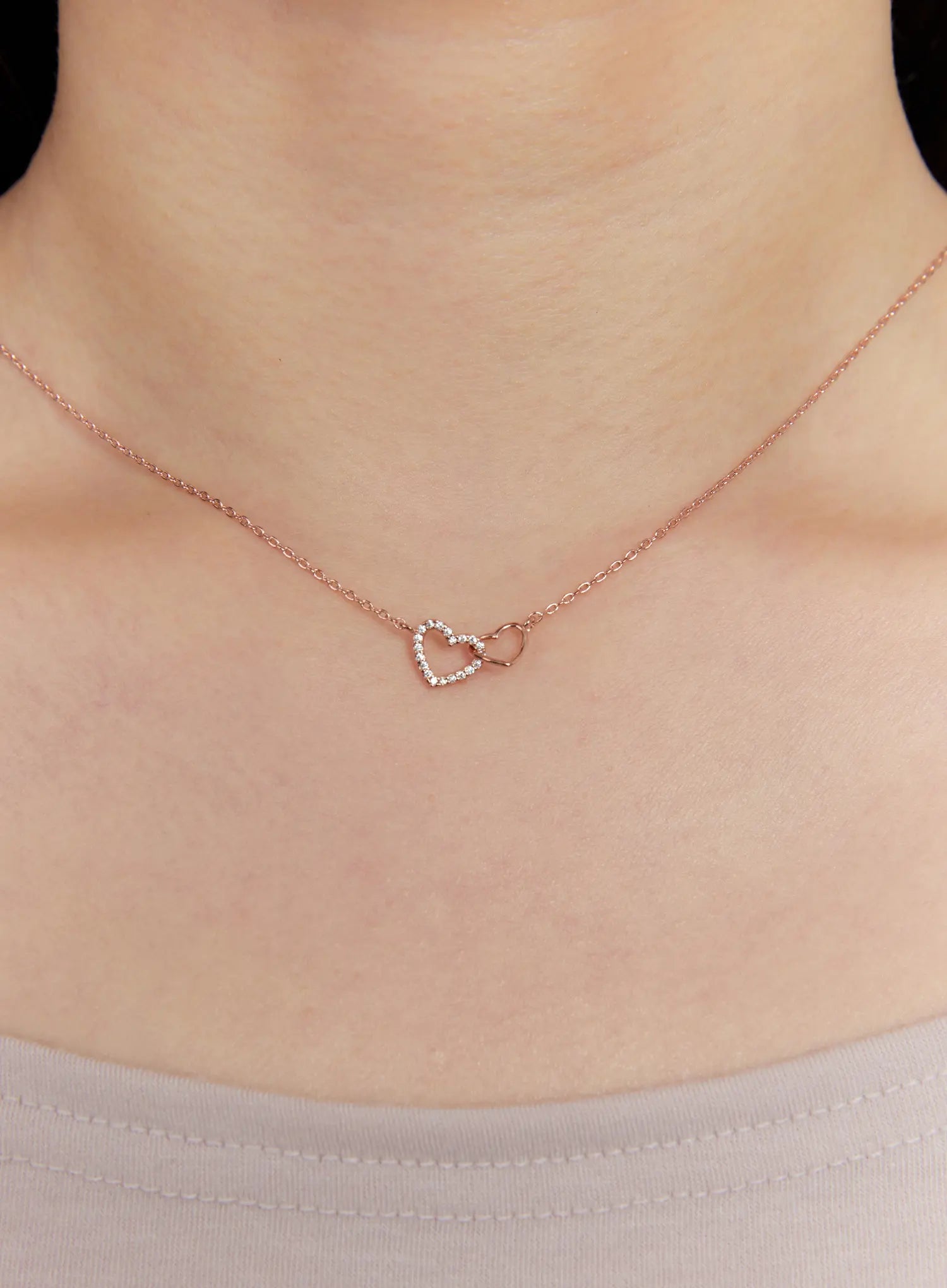 Double Heart Necklace IS517