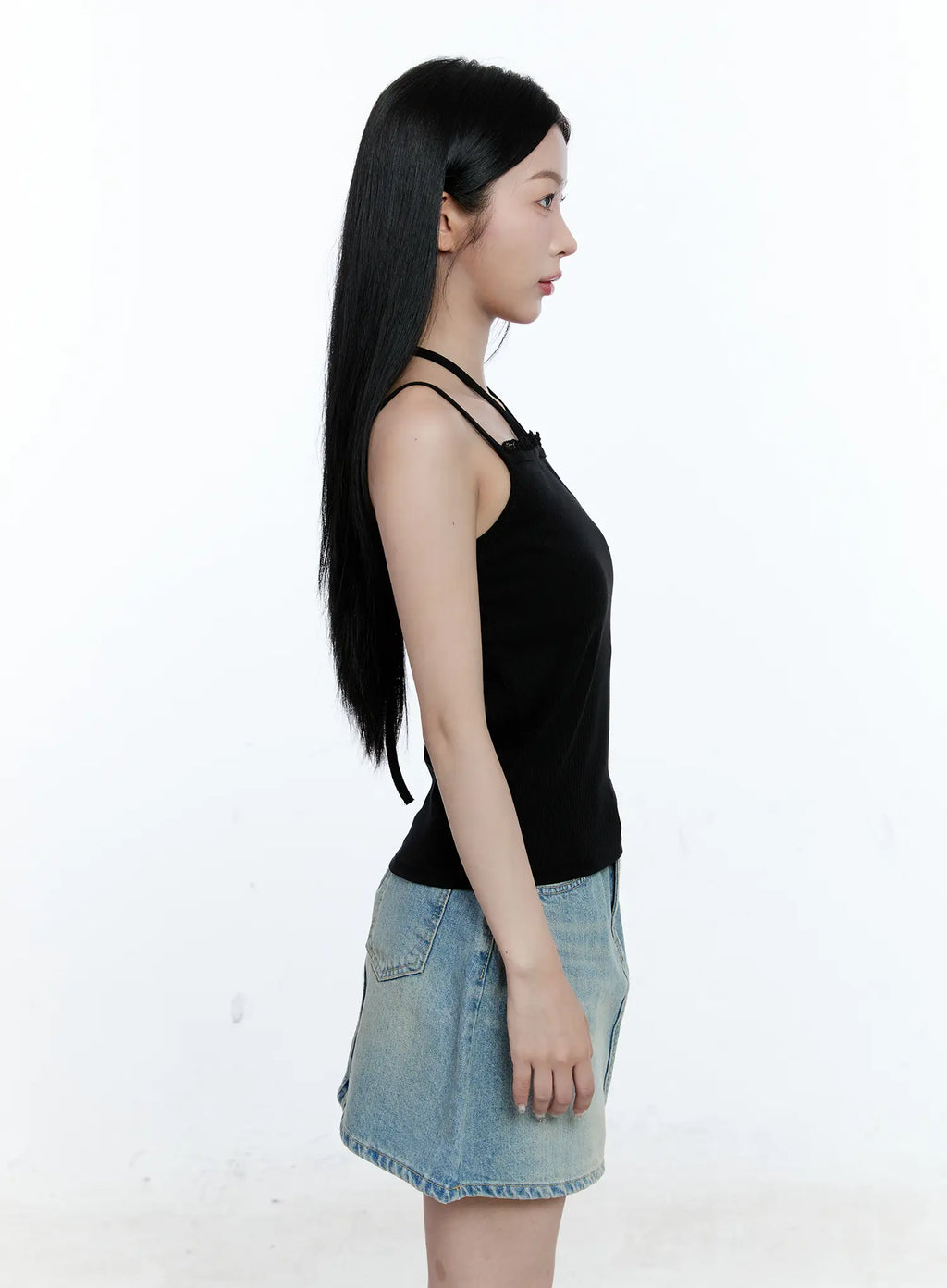 Lace-Trim Halter Tank CG512