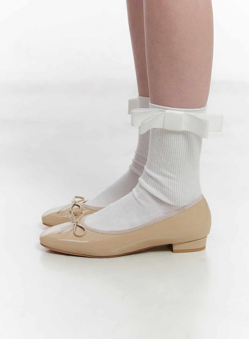 Ribbon Gloss Ballet Flats CY515