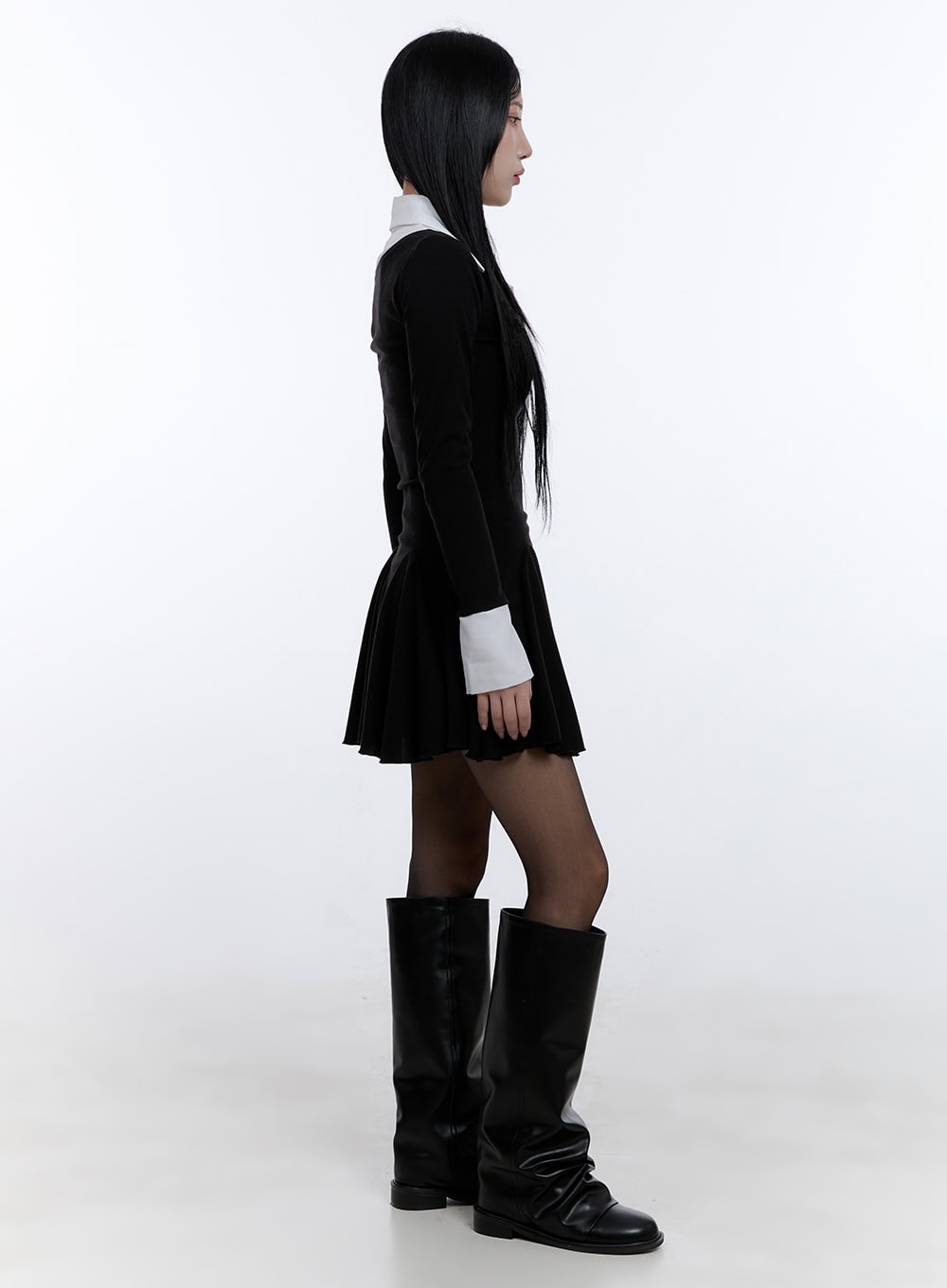 Flare Collar Mini Dress CD420