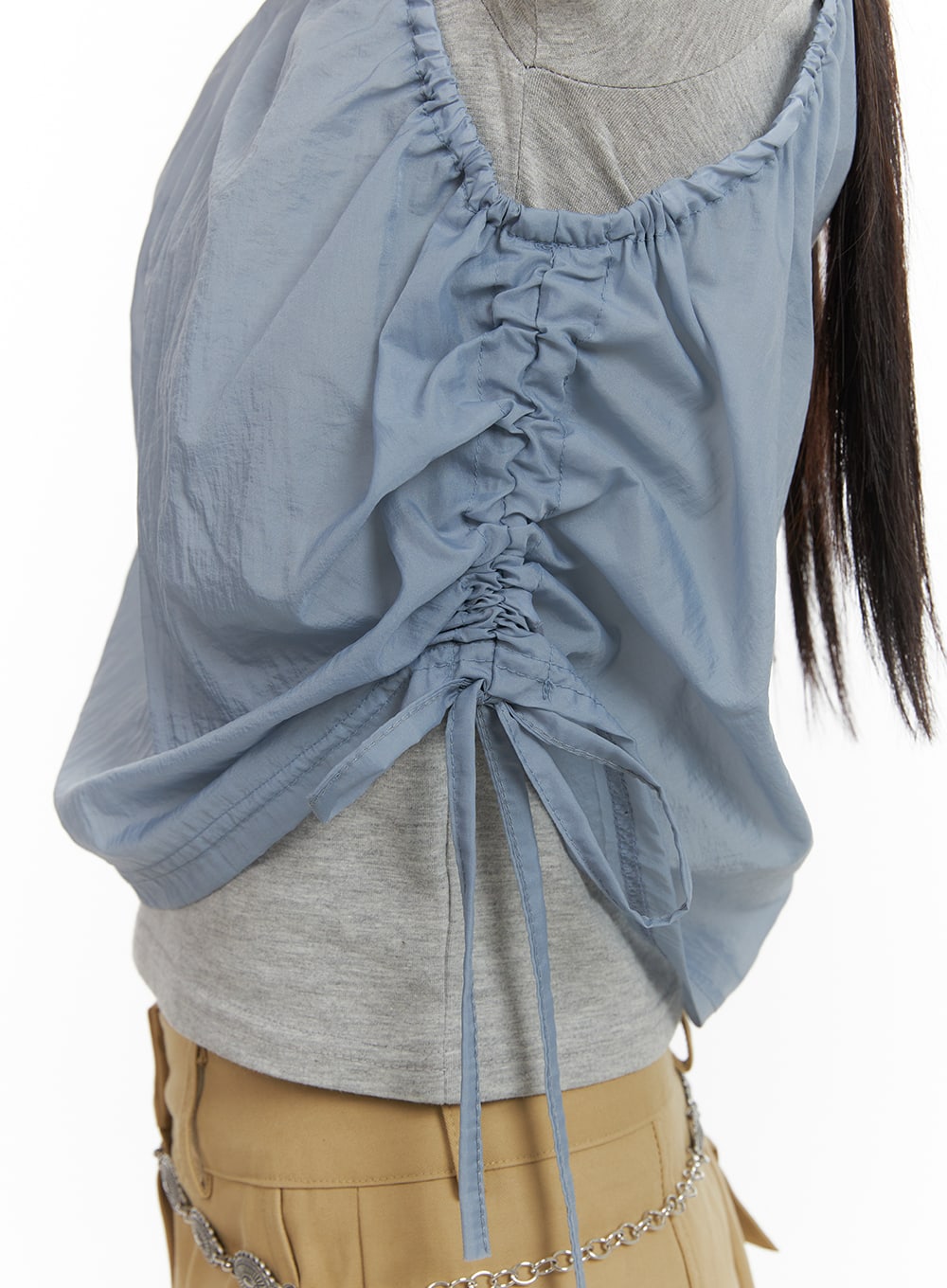 Ruched Side Knot Sleeveless Top CA418