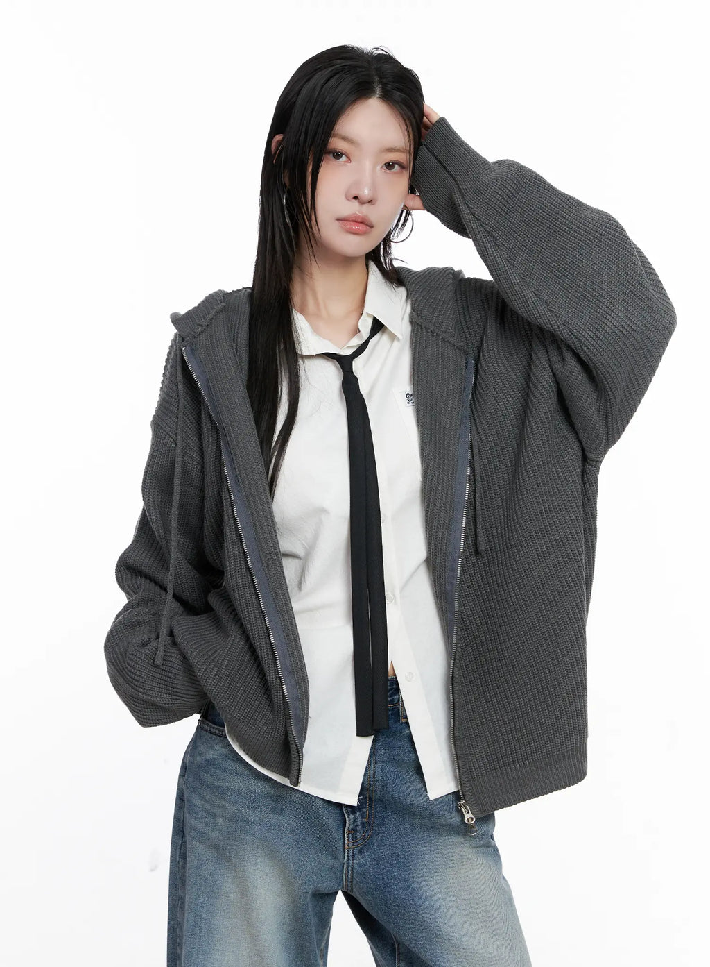 Knit Zip-Up Hoodie CS510