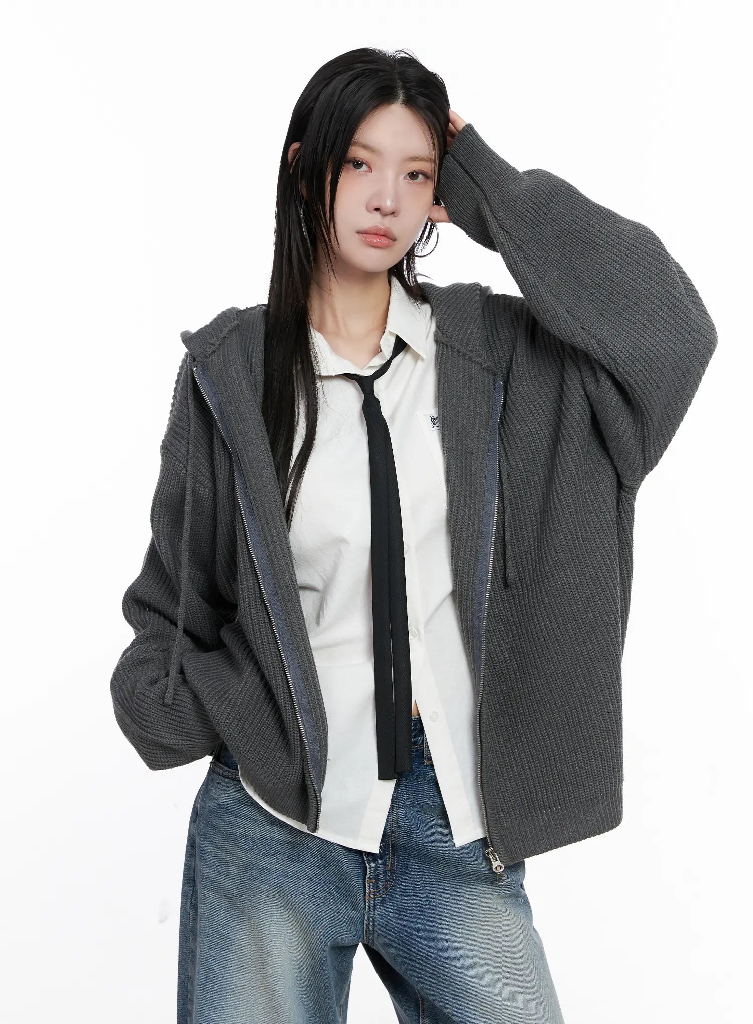Knit Zip-Up Hoodie CS510