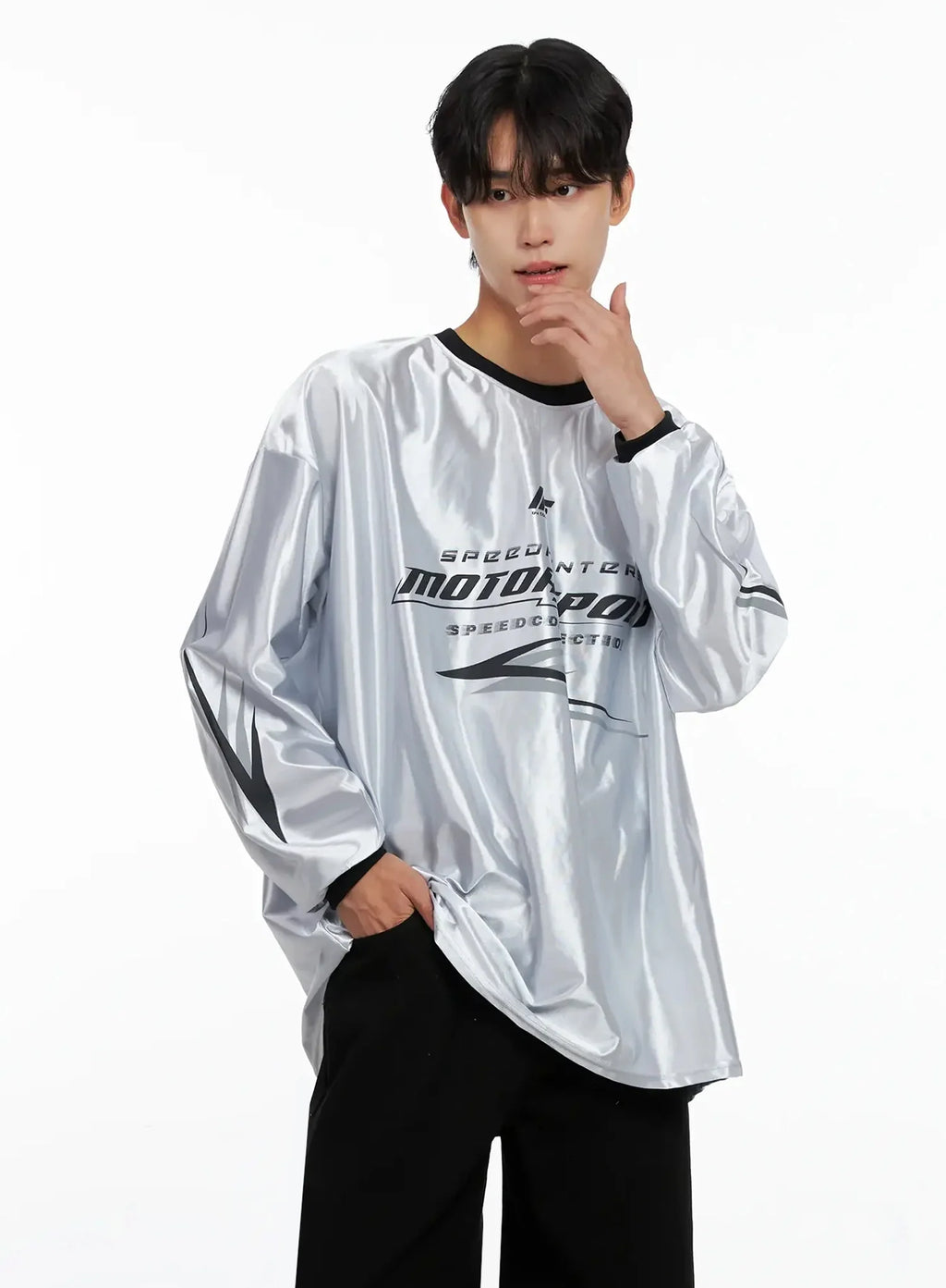 Men's Metallic Sporty Long Sleeve IO517