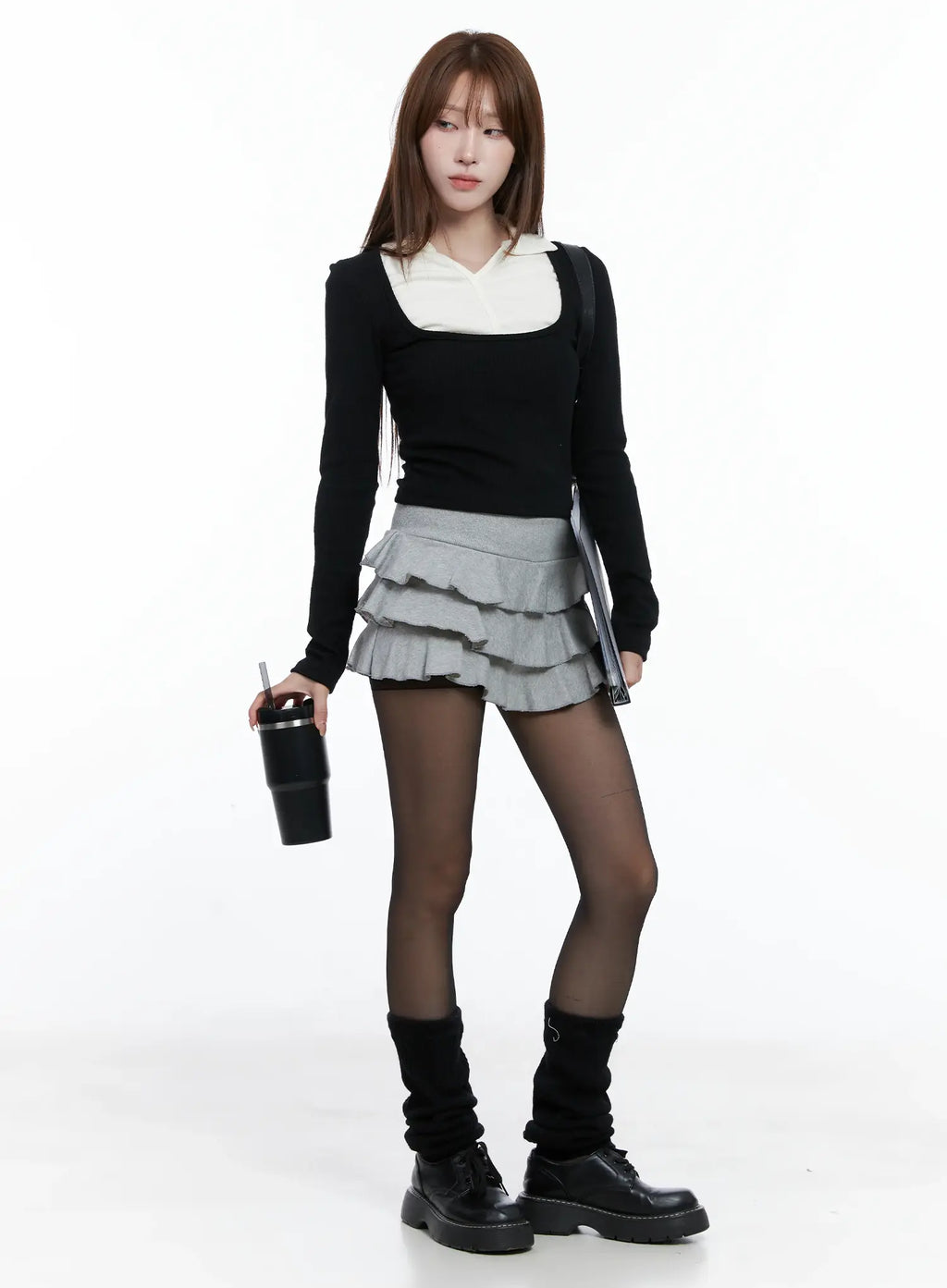 Layered Collared Knit Top CS501