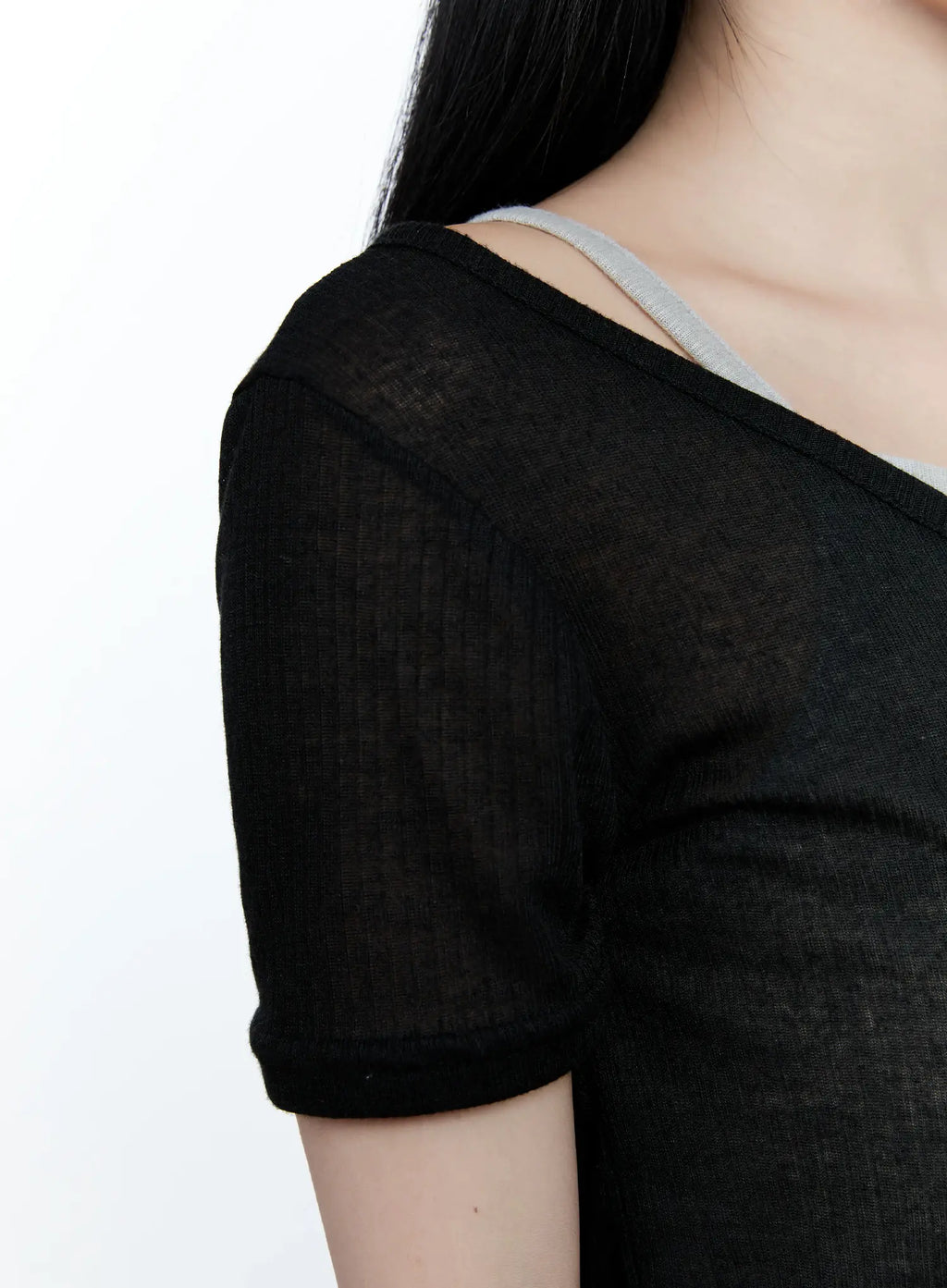 Layered Bow Short-Sleeve Tee CG513