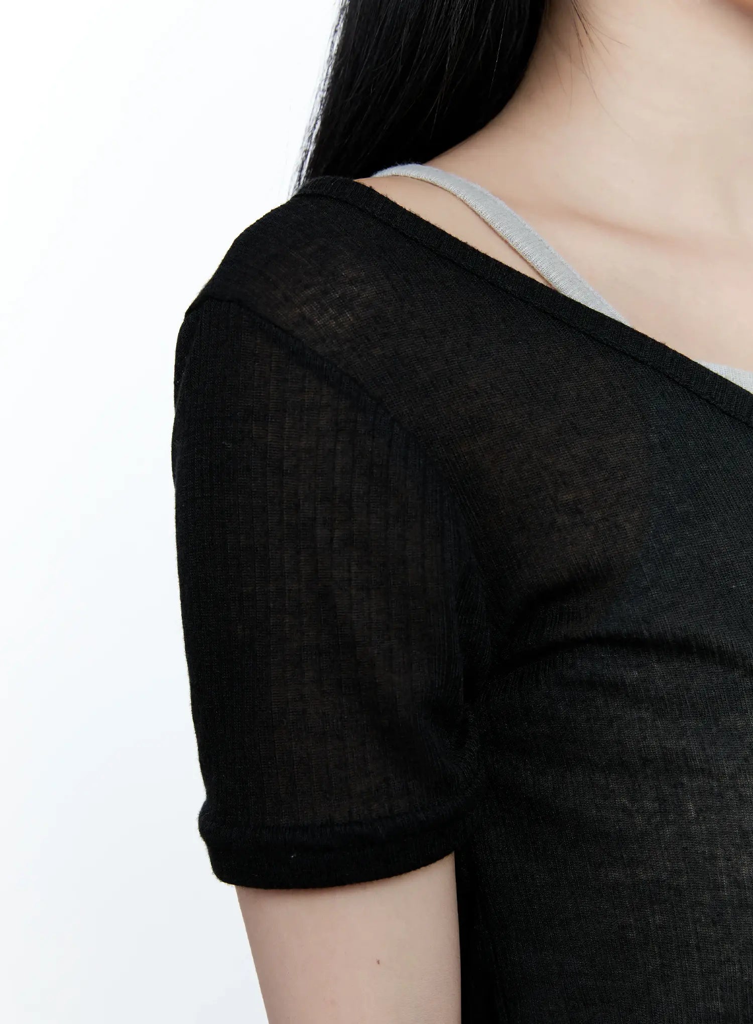 Layered Bow Short-Sleeve Tee CG513