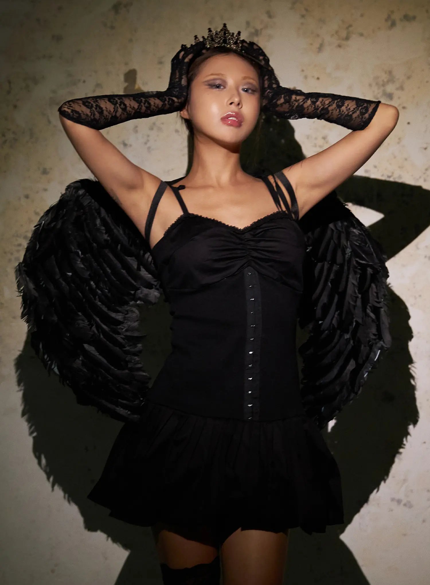 Ribbon Strap Corset Mini Dress CS522