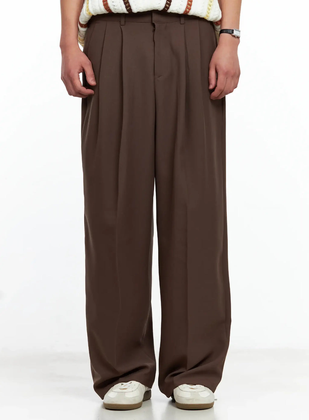 Men's Pleated Wide-Leg Pants IL511