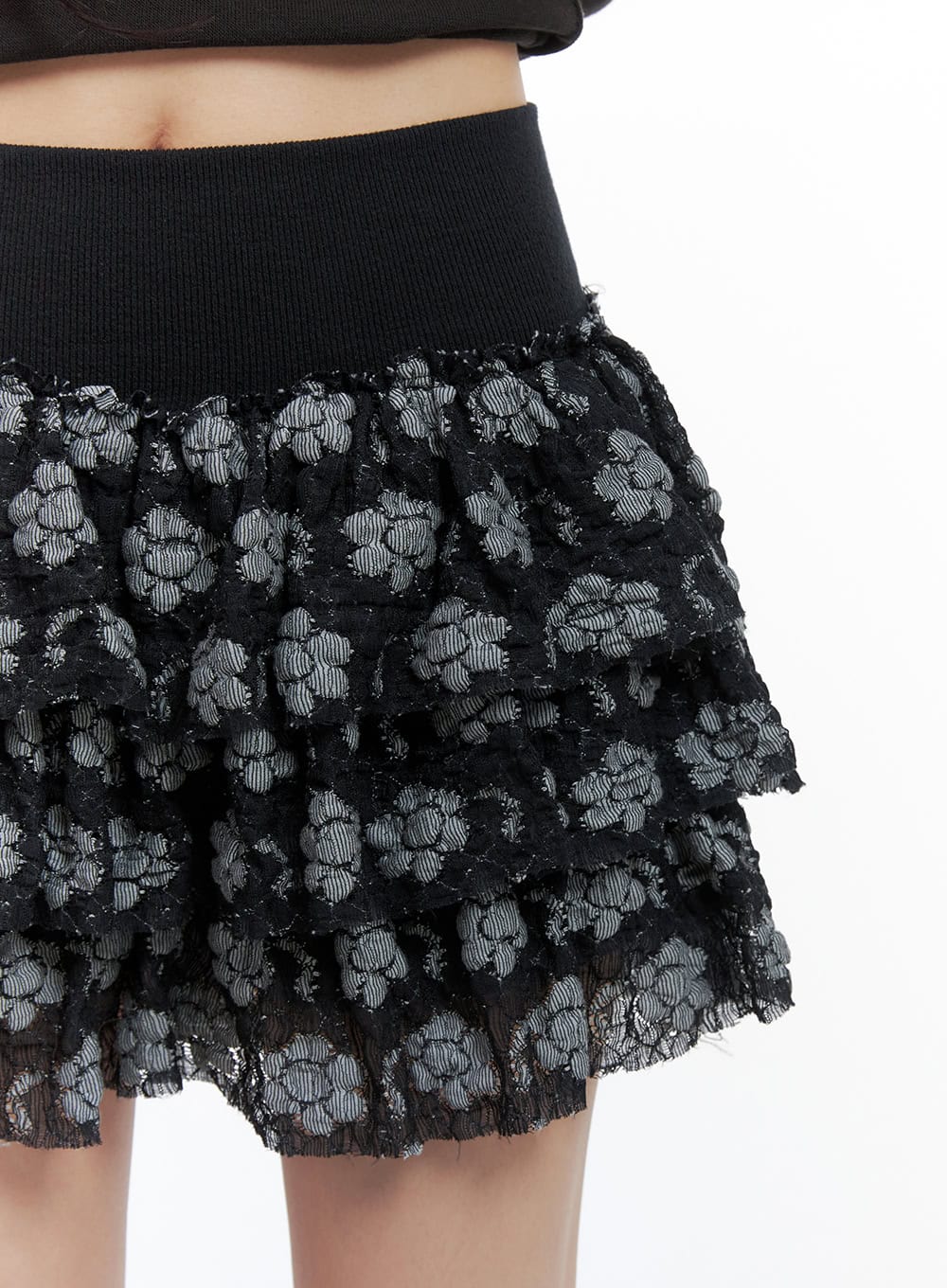 Frill Lace Floral Mini Skirt CG420