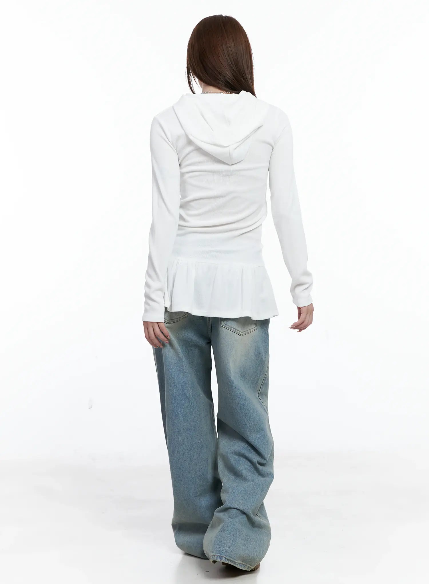 Frill Ribbed Hoodie CS501