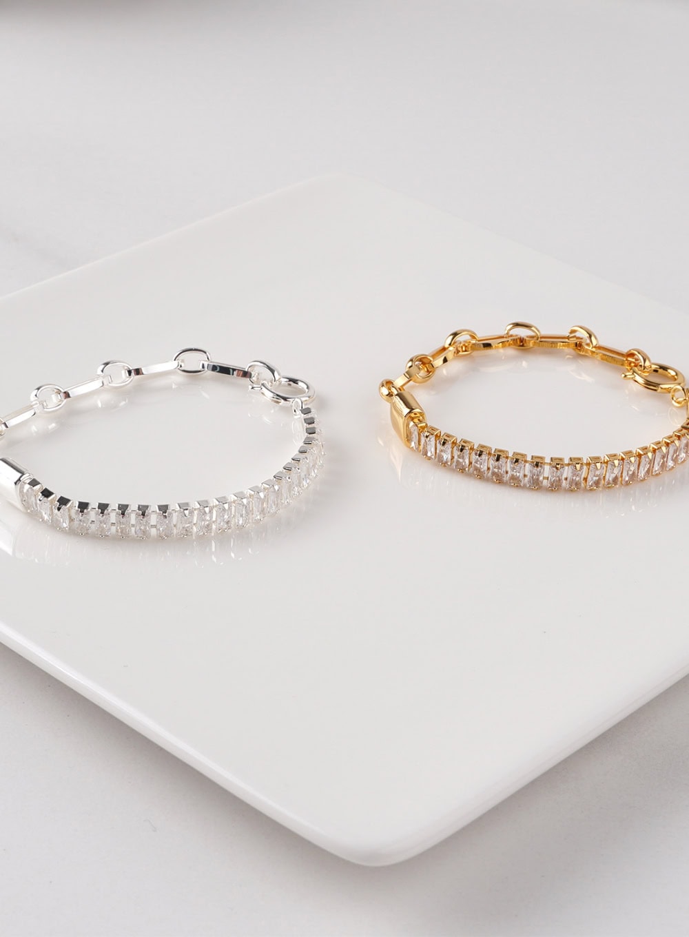 Square Cubic Chain Bracelet IL411