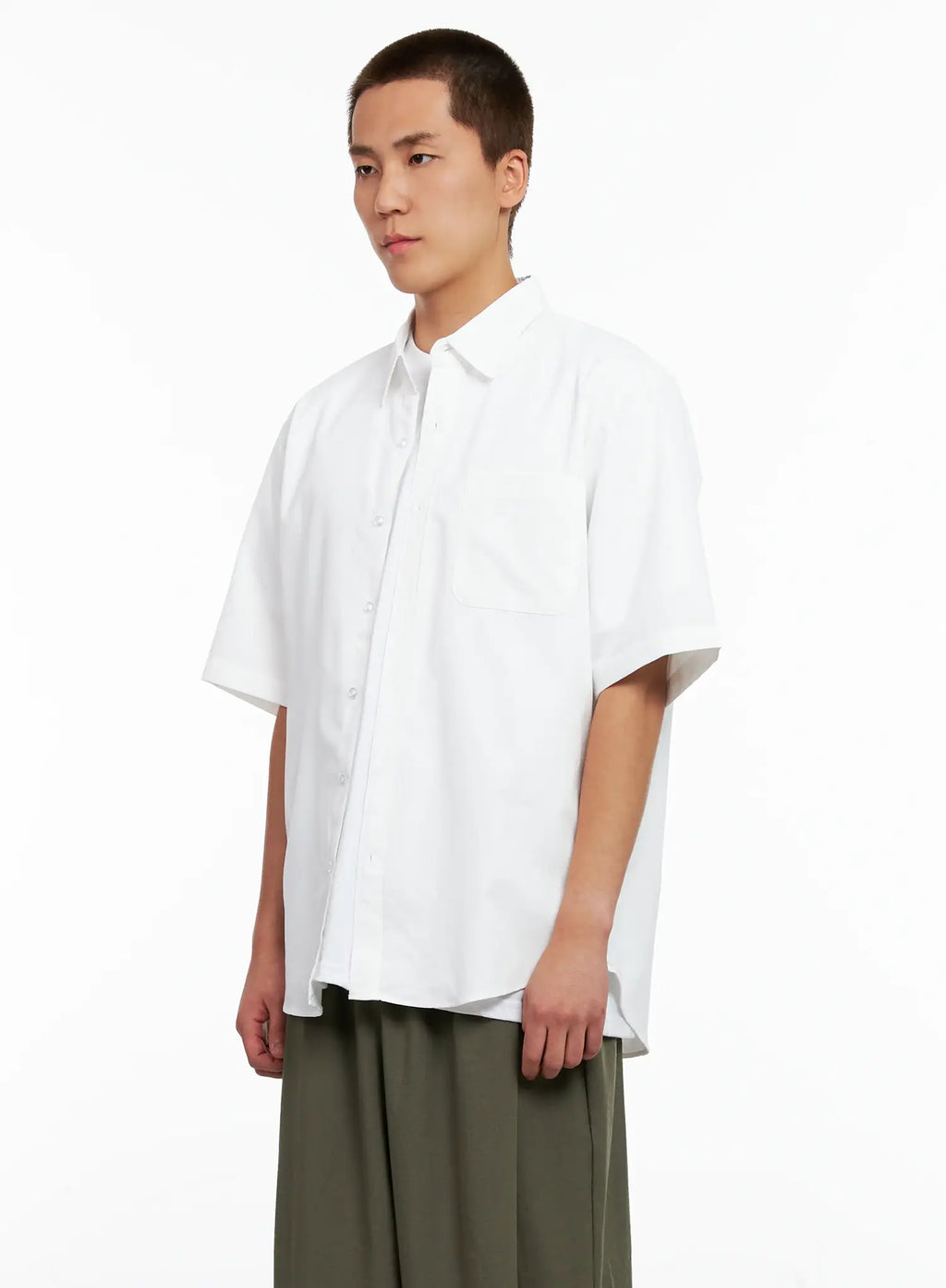 Men's Short-Sleeve Button-Up IG511